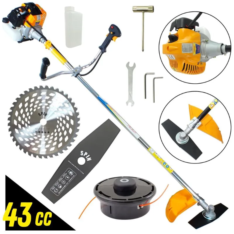 Kit Roçadeira Profissional VR430S Vulcan á Gasolina 2T 43cc 1,7cv + Faca Circular De Vídia 40 Dentes