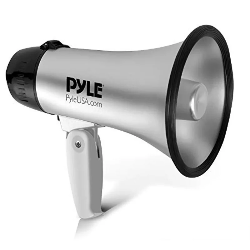 Megafone Portátil Sirene De Alto-falante Megafone Megahorn - Compacto E Bateria Operado Com 20 Watts De Potência, Microfone, 2 Modos, Som Pa