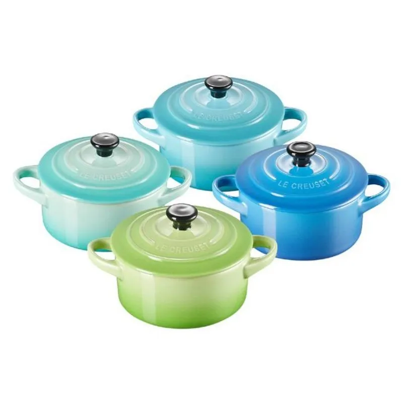 Conjunto Le Creuset Set 4 Mini Cocottes Palm/mint/caribe/marsei 79212105139100
