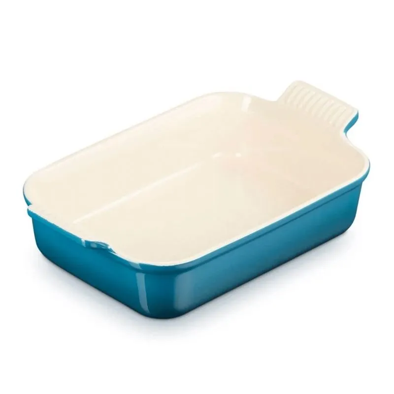 Travessa Retangular de Cerâmica Heritage 26 cm Deep Teal Le Creuset