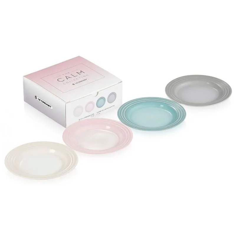Pratos Aperitivo Calm Collection Set 4 Peças com Branco Meringue Le Creuset
