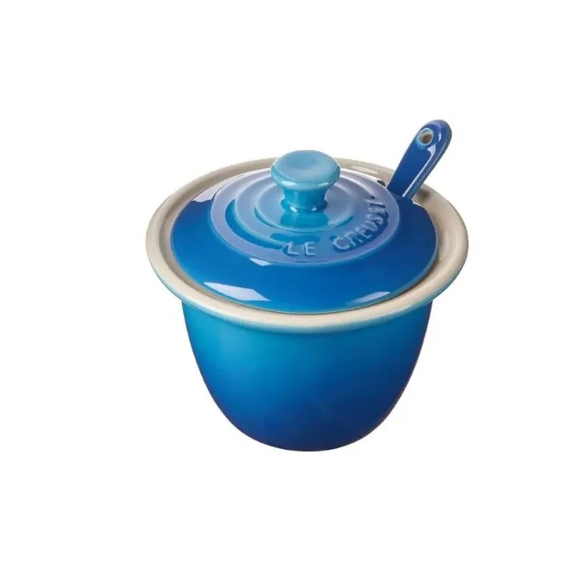 Açucareiro Pote Condimentos Colher Le Creuset Azul Marseille