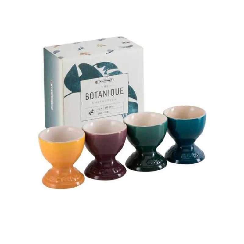 Porta Ovo Quente Kit Botanique Collection Roxo Fig, Amarelo Nectar, Azul Deep Teal e Verde Artichaut 4 Peças Le Creuset