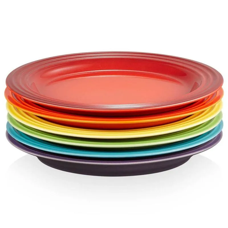 Conjunto 6 Pratos Redondos 22 cm Colorido Gift Collection Le Creuset