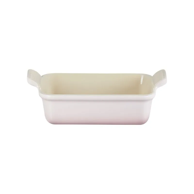 TRAVESSA RETANGULAR LE CREUSET HERITAGE 19CM EM CERÂMICA SHELL PINK 71102197770001