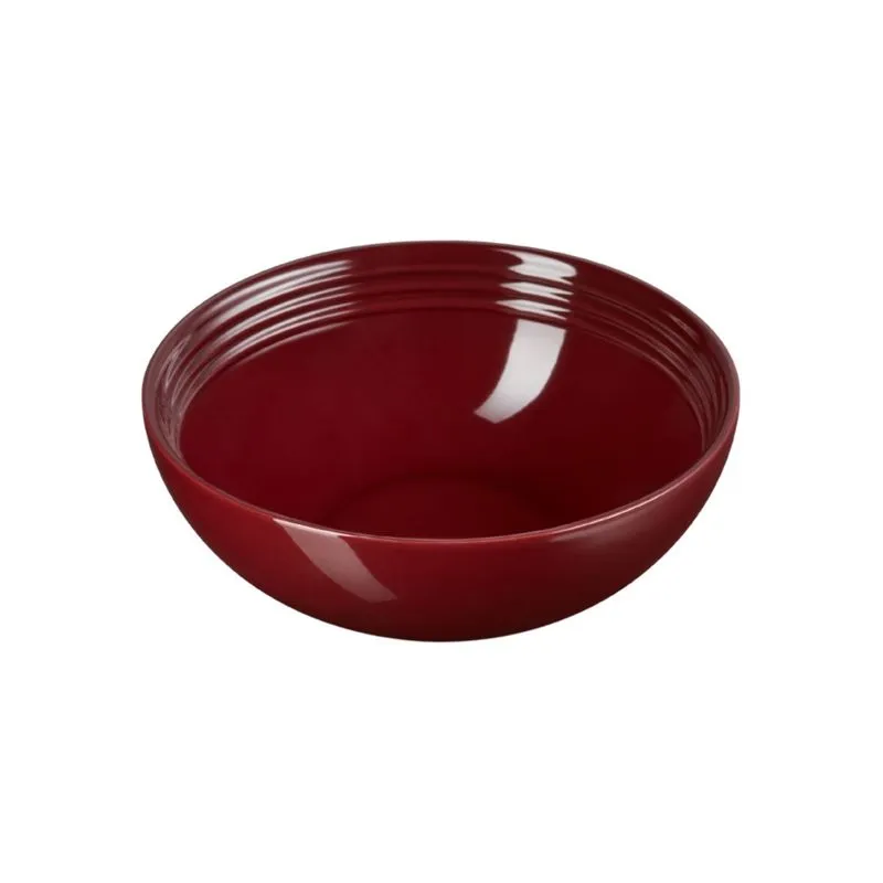 BOWL DE SERVIR LE CREUSET VANCOUVER 24CM EM CERÂMICA VERMELHO RHONE 70120249490001