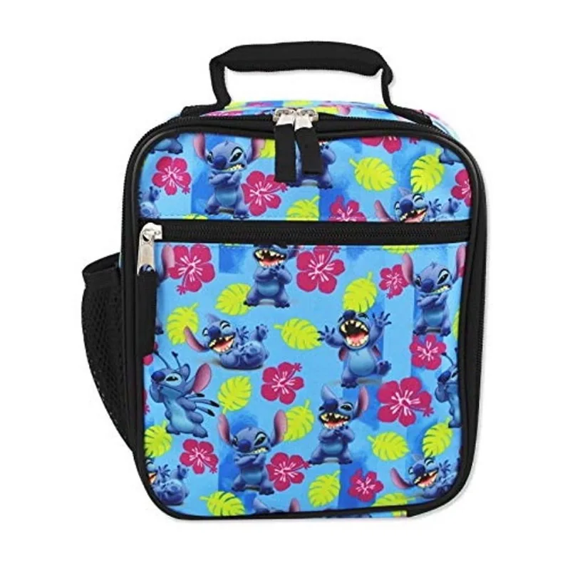 Disney Lilo & Stitch Girls Boys Soft Insulated School Lunch Box (One Size, Blue)