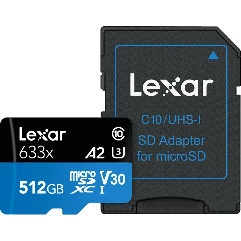 Cartão MicroSDXC 512Gb Lexar Blue 633x 100Mb/s UHS-I U2 V30 A2 Classe 10