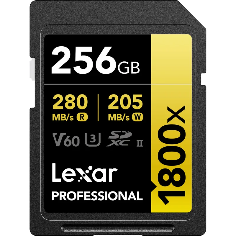 Cartão SDXC 256Gb Lexar Gold 4K 1800x 280Mb/s UHS-II / V60 / U3 / Classe 10