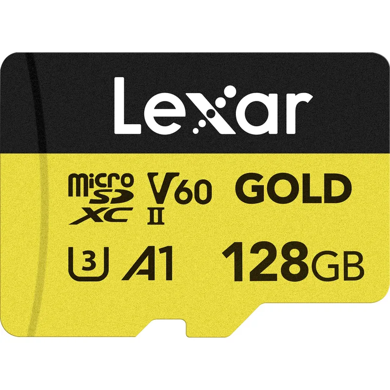 Cartão MicroSDXC 128GB Lexar Gold 4K 280Mb/s UHS-II / V60 / U3 / A1 / Classe 10