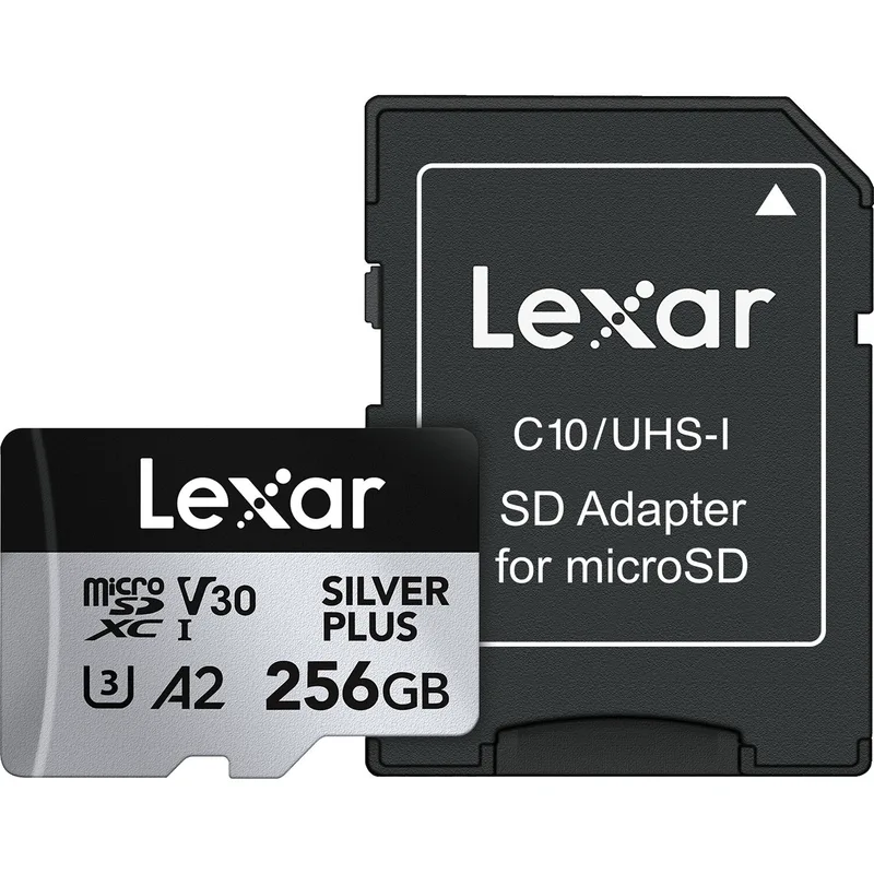 Cartão MicroSDXC 256Gb Lexar Silver Plus Profissional 4K 205Mb/s UHS-I / V30 / U3 / A2 / Classe 10