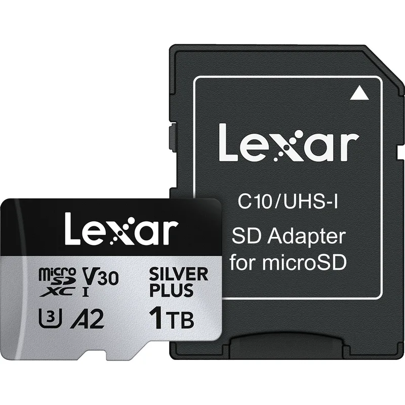 Cartão MicroSDXC 1TB Lexar Silver Plus Profissional 4K 205Mb/s UHS-I / V30 / U3 / A2 / Classe 10