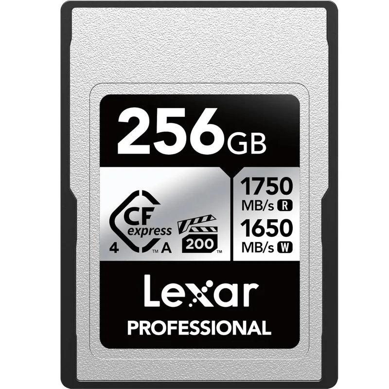 Cartão de Memória CFexpress Type A 256GB Lexar Silver 1750MB/s PCIe 4.0 8K VPG200