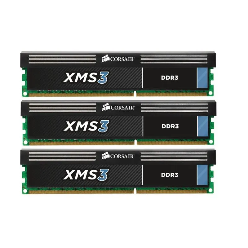 Memória DDR3 - 12GB (3x 4GB) / 1.333MHz - Corsair XMS3 - CMX12GX3M3A1333C9