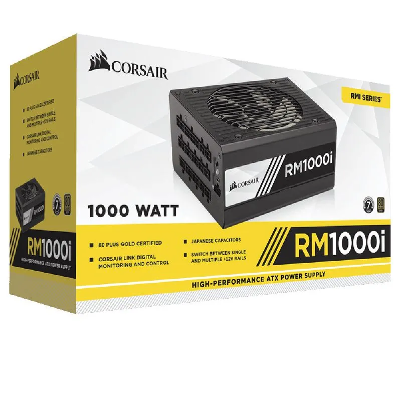 Fonte ATX - 1.000W - Corsair RMi Gold - Preta - CP-9020084-NA