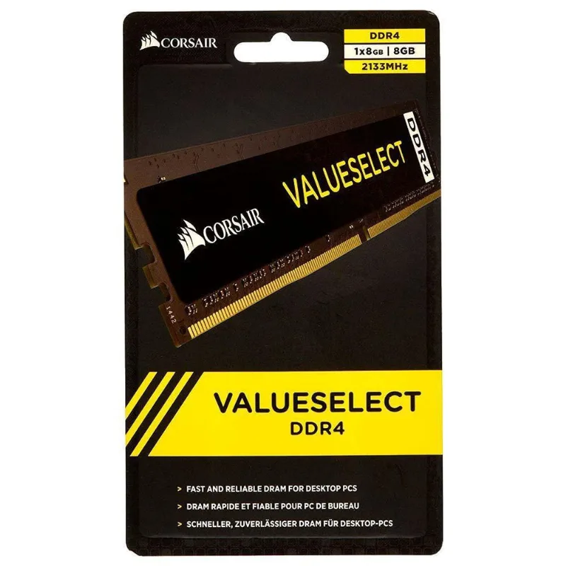 Memória Ram Corsair Value Select Ddr4 8gb 2133mhz - Preto (cmv8gx4m1a2133c15)