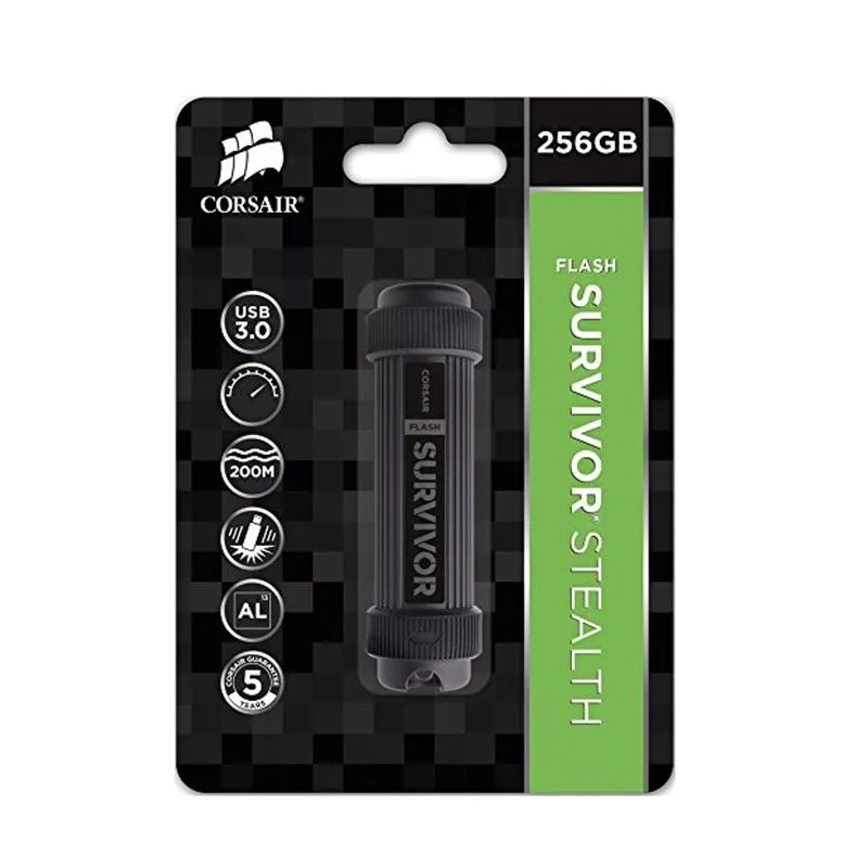 Pendrive USB 3.0 - 256GB - Corsair Flash Survivor Stealth Military Style - CMFSS3B-256GB