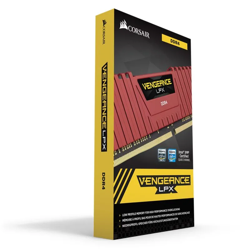 Memória DDR4 - 16GB (2x 8GB) / 3.200MHz - Corsair Vengeance LPX Red - CMK16GX4M2B3200C16R