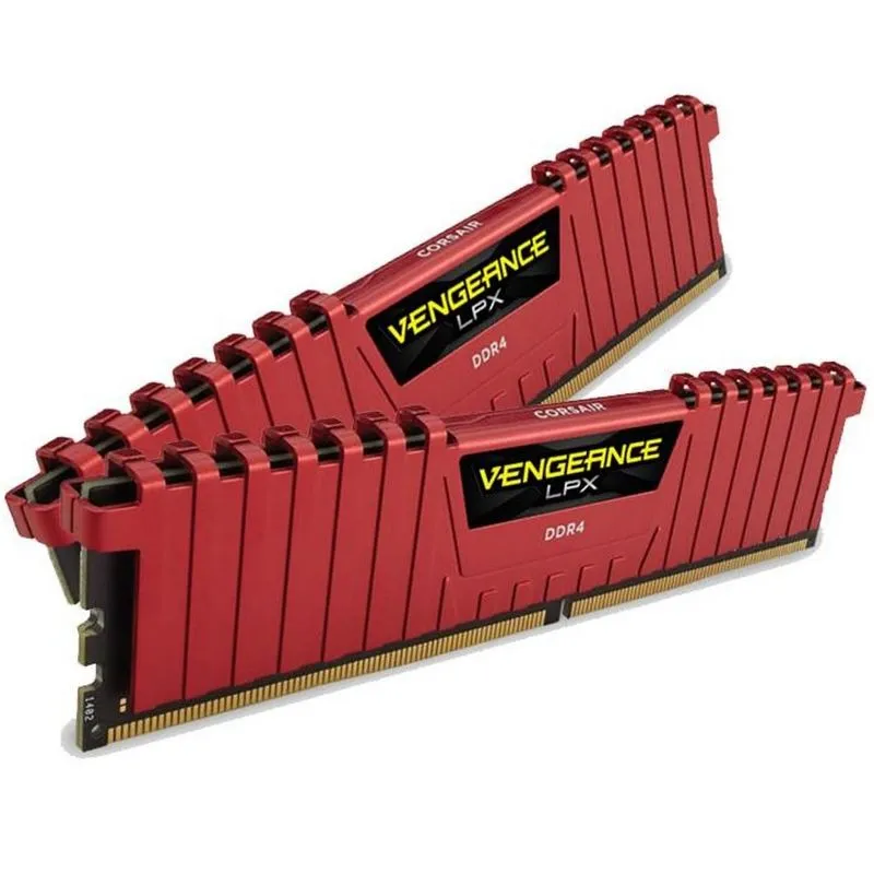 Memória DDR4 - 32GB (2x 16GB) / 2.400MHz - Corsair Vengeance LPX Red- CMK32GX4M2A2400C14R