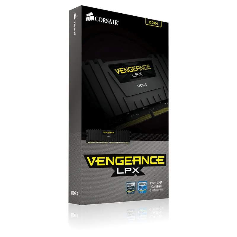 Memória DDR4 - 32GB (4x 8GB) / 2.800MHz - Corsair Vengeance LPX Black - CMK32GX4M4B2800C14