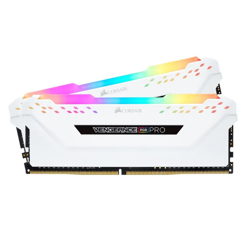 Memória DDR4 - 32GB (2x 16GB) / 3.000MHz - Corsair Vengeance RGB Pro White - CMW32GX4M2C3000C15W (Branca)