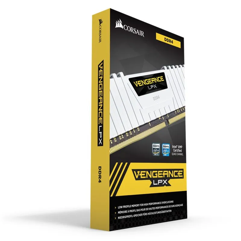 Memória DDR4 - 16GB (2x 8GB) / 3.200MHz - Corsair Vengeance LPX White - CMK16GX4M2B3200C16W