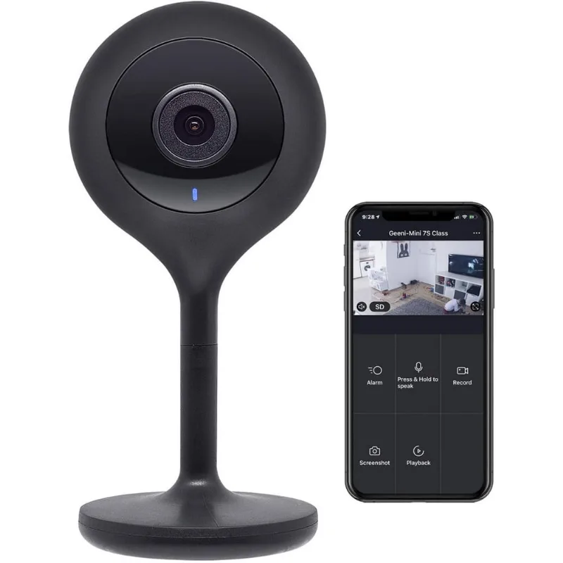 Geeni look Câmera de segurança inteligente interior, vigilância HD 1080p com detecção de conversação e movimento de 2 vias, funciona com Alexa e Google Assistant, Sem Hub Required (1 Pack)