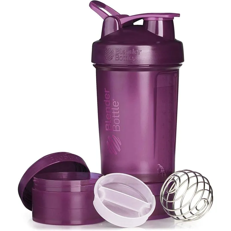 Blenderbottle Shaker Garrafa Com Organizador De Comprimidos E Armazenamento Para Pó De Proteína, Sistema Prostak, 22 Onças, Ameixa