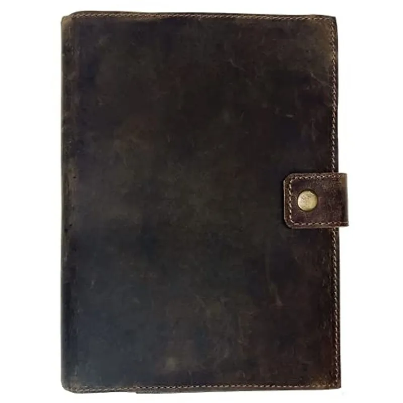 Revista de Couro Recarregável Capa Premium Forrada A5 para Notebook 200 Páginas de Redação Governada Slot do Titular do Cartão Diários encadernados em couro para homens e mulheres, Melhor Diário de Vi