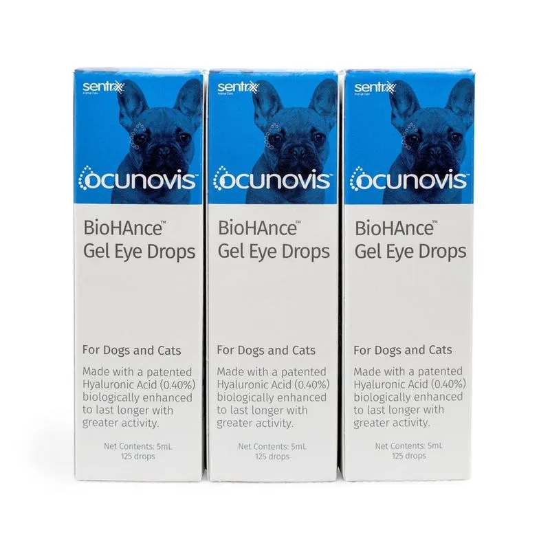 Colírio Sentrx Ocunovis Gel para cães e gatos, 5 ml (pacote com 3)
