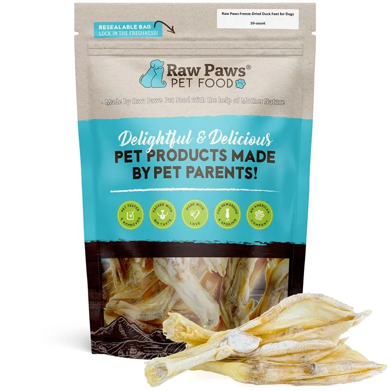 Pés De Pato Liofilizados Para Cães, Patas Cruas (pacote Com 10)
