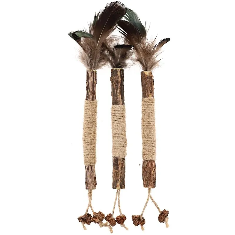 Brinquedo Interativo Para Gatos Raw Paws Silvervine Stick Toys 3ct