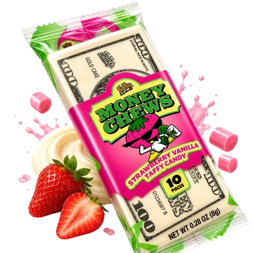 TOO TARTS MONEY CHEWS STRAWBERRY VANILLA PAPER CANDY 8GR