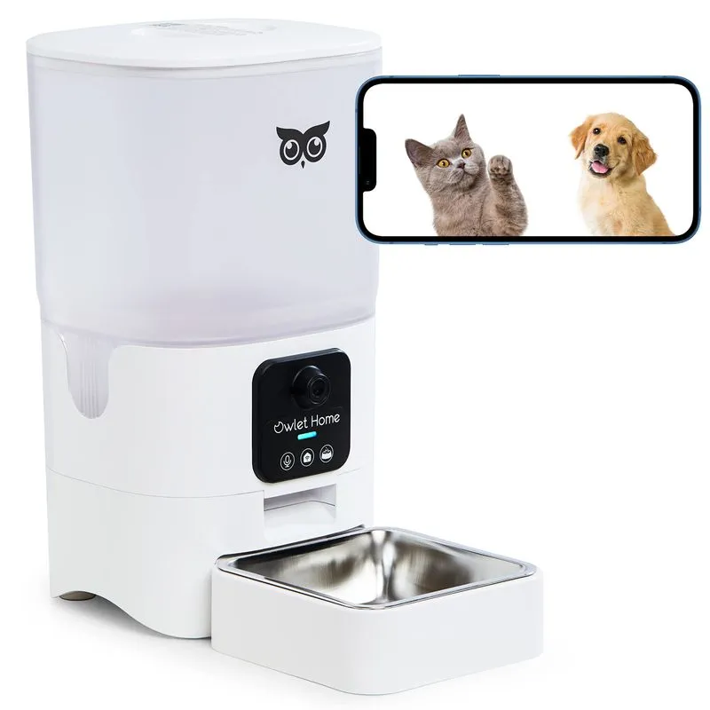 Alimentador Automático Inteligente Para Animais De Estimação Owlet Home Com Câmera Hd 1080p