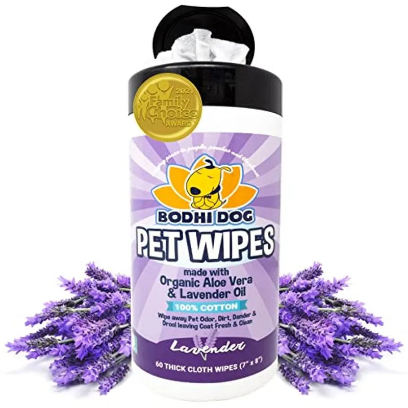 Limpezas De Cuidados De Estimação | Natural 100% Lavanda De Algodão E Aloe Orgânico | Grande Limpeza Molhada E Espessa Melhor Para Cães