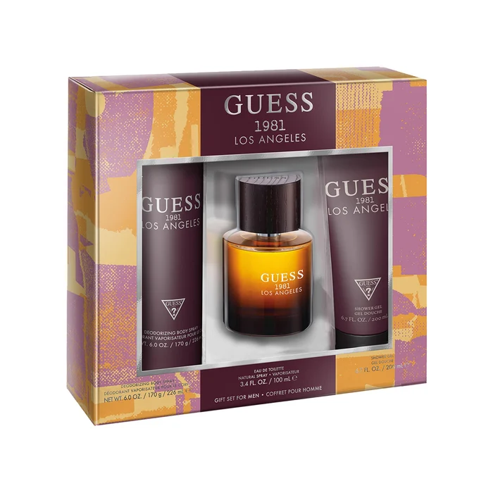 Guess 1981 Los Angeles Man Set Eau De Toilette & Sg 200ml & 226ml Body Spray 100ml 100ml
