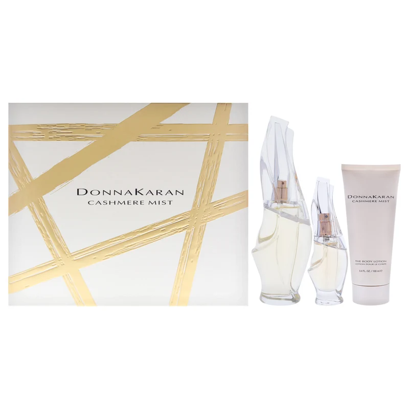 Donna Karan Cashmere Mist by Donna Karan for Women - 3 Pc Gift Set 3.4oz EDP Spray, 0.5oz EDP Spray, 3.4oz Body Lotion 3 Pc Gift Set