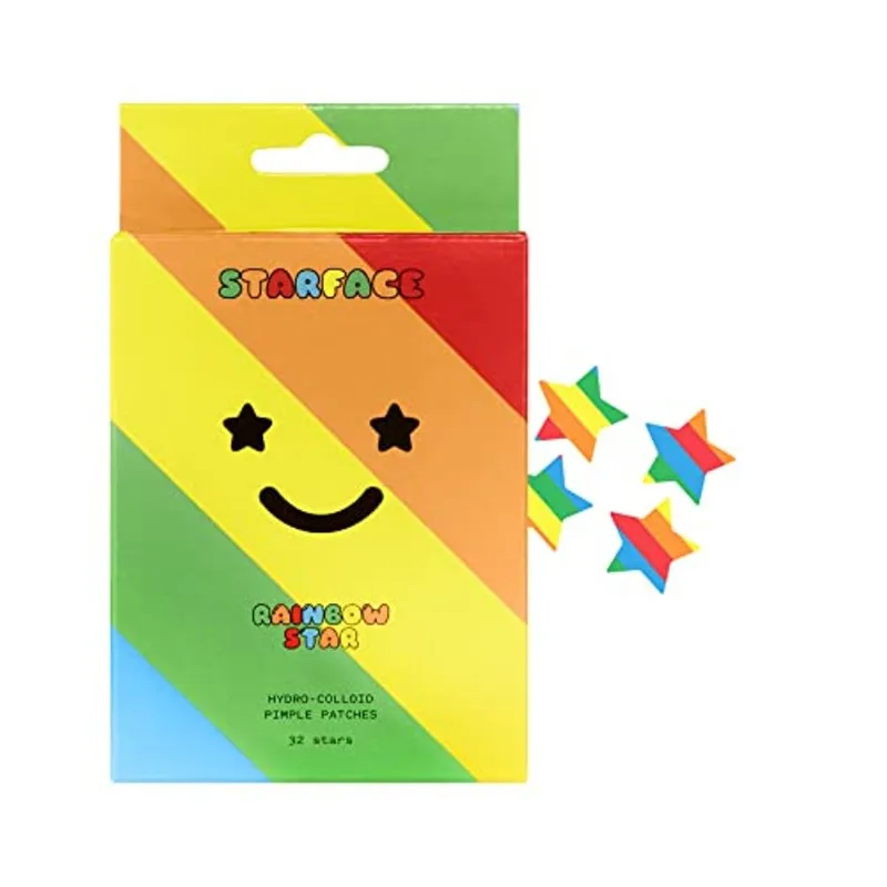 Estrelas Do Arco-íris Starface, Manchas De Espinhas Hidrocolóides, Absorver Fluido E Reduzir Inflamação, Forma De Estrela Fofa, Skincare Veg