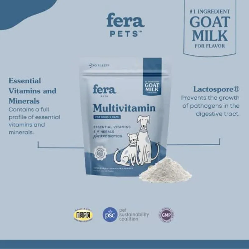 Fera Pets - Multivitamínico Para Cães E Gatos - Leite De Cabra Fo