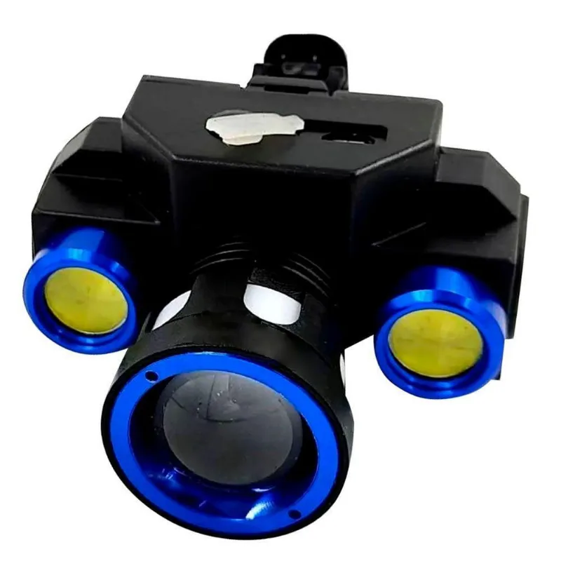 Lanterna De Cabeça Recarregável Com Zoom Usb 3 Leds
