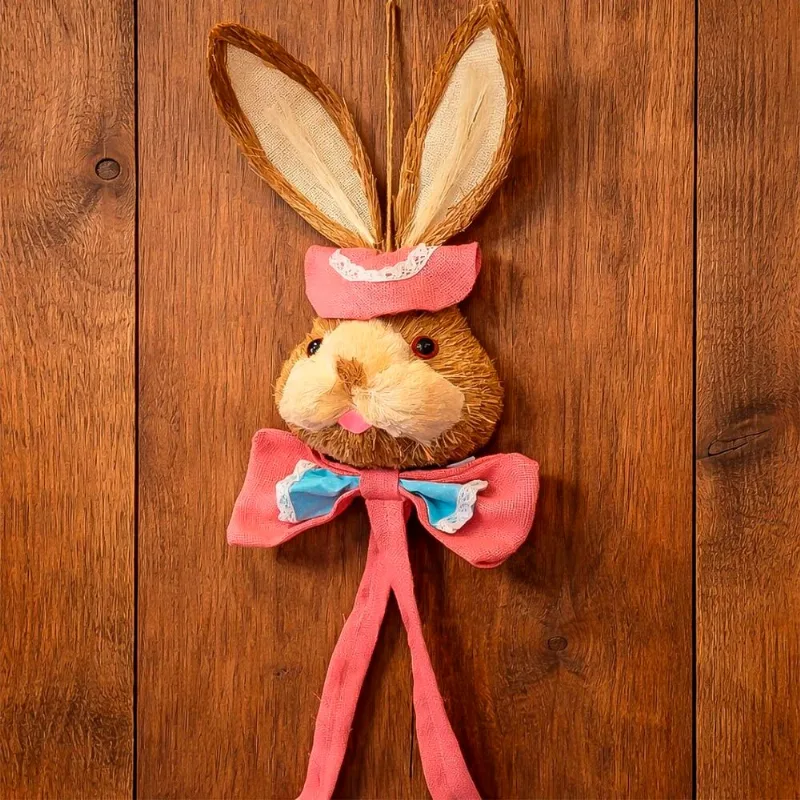 Pendente Cabeça Coelho Laço Enfeite Decoração Páscoa De 90cm