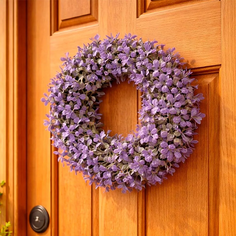Guirlanda Artificial Coroa De Flores Enfeite Decorativo 25cm