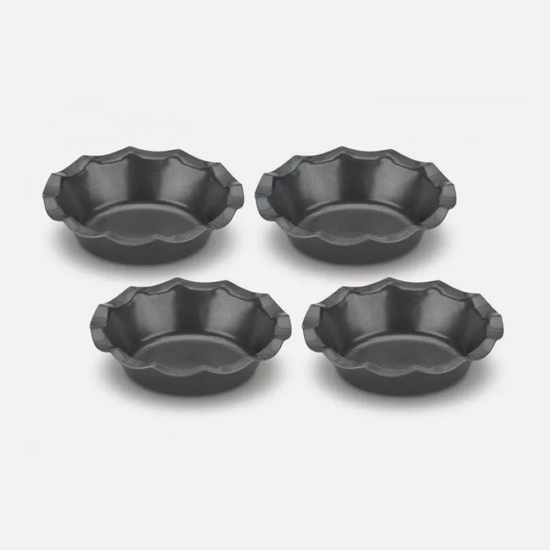 CONJUNTO CUISINART 4 MINI FORMINHAS CANELADAS PARA TORTINHAS EM AÇO INOX ANTIADERENTE CMBM-4FLT