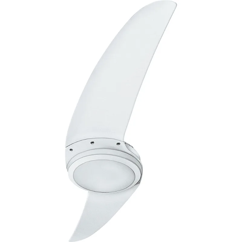 Ventilador de Teto Spirit Lustre de Vidro 2 Pás de Policarbonato Branco Dimmer 3 Velocidades 127V