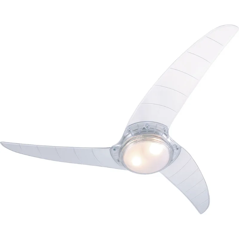 Ventilador de Teto Spirit Lustre de Vidro 3 Pás de Policarbonato Cristal Dimmer 3 Velocidades 127V