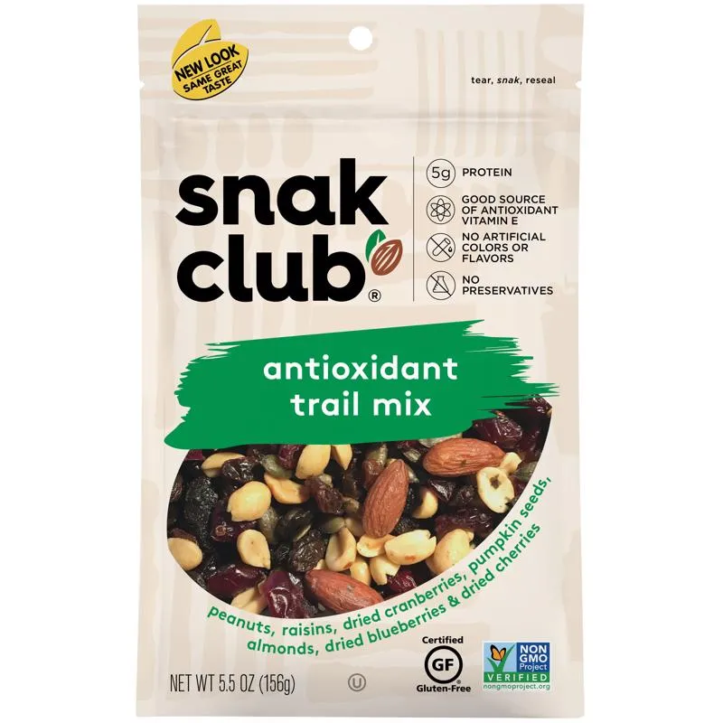 Antioxidante Trail Mix Snak Club, 160 G, Ensacado (pacote Com 6)