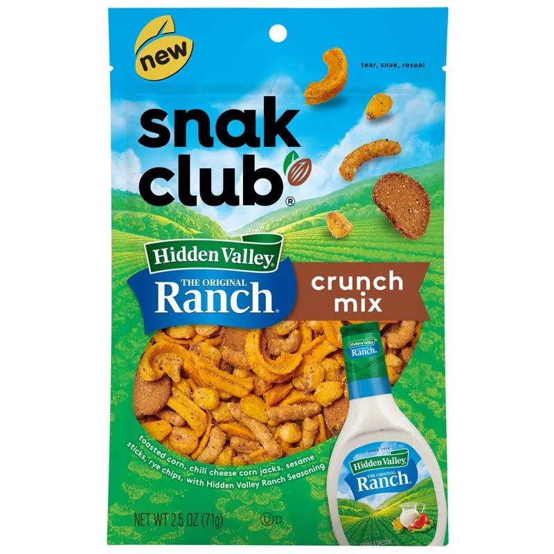 Snack Mix Snak Club Hidden Valley Ranch 75 G Ensacado (pacote Com 6)