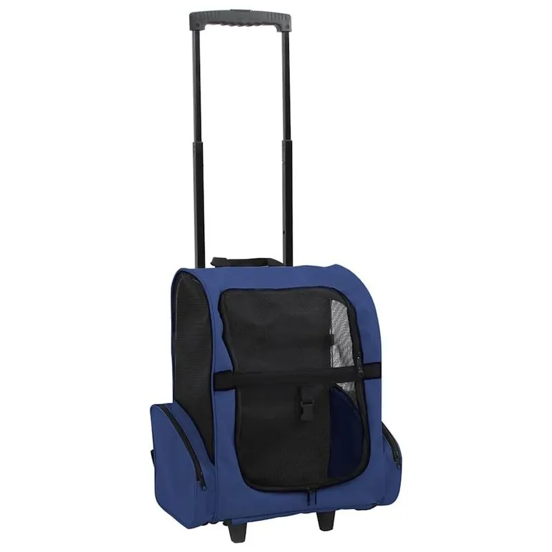 Carrinho Para Animais De Estimação Vidaxl Multiuso Dobrável Compacto Azul 10kg
