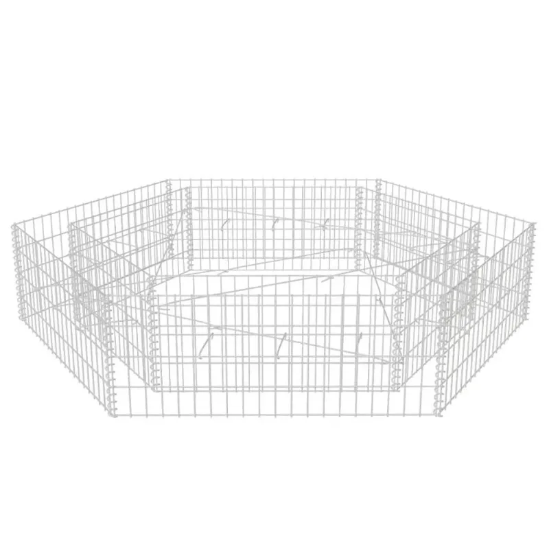 Cesto De Gaviones Para Plantar Vidaxl De Acero Galvanizado Hexagonal