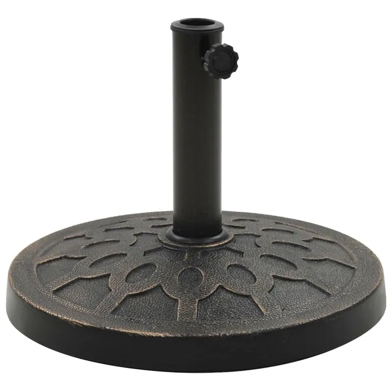 Base Para Sombrilla Redonda De Poliresina Vidaxl En Bronce De 33 Cm